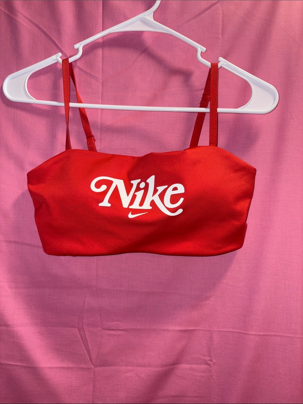 Nike Red Logo Retro Bandeau with Thin Straps